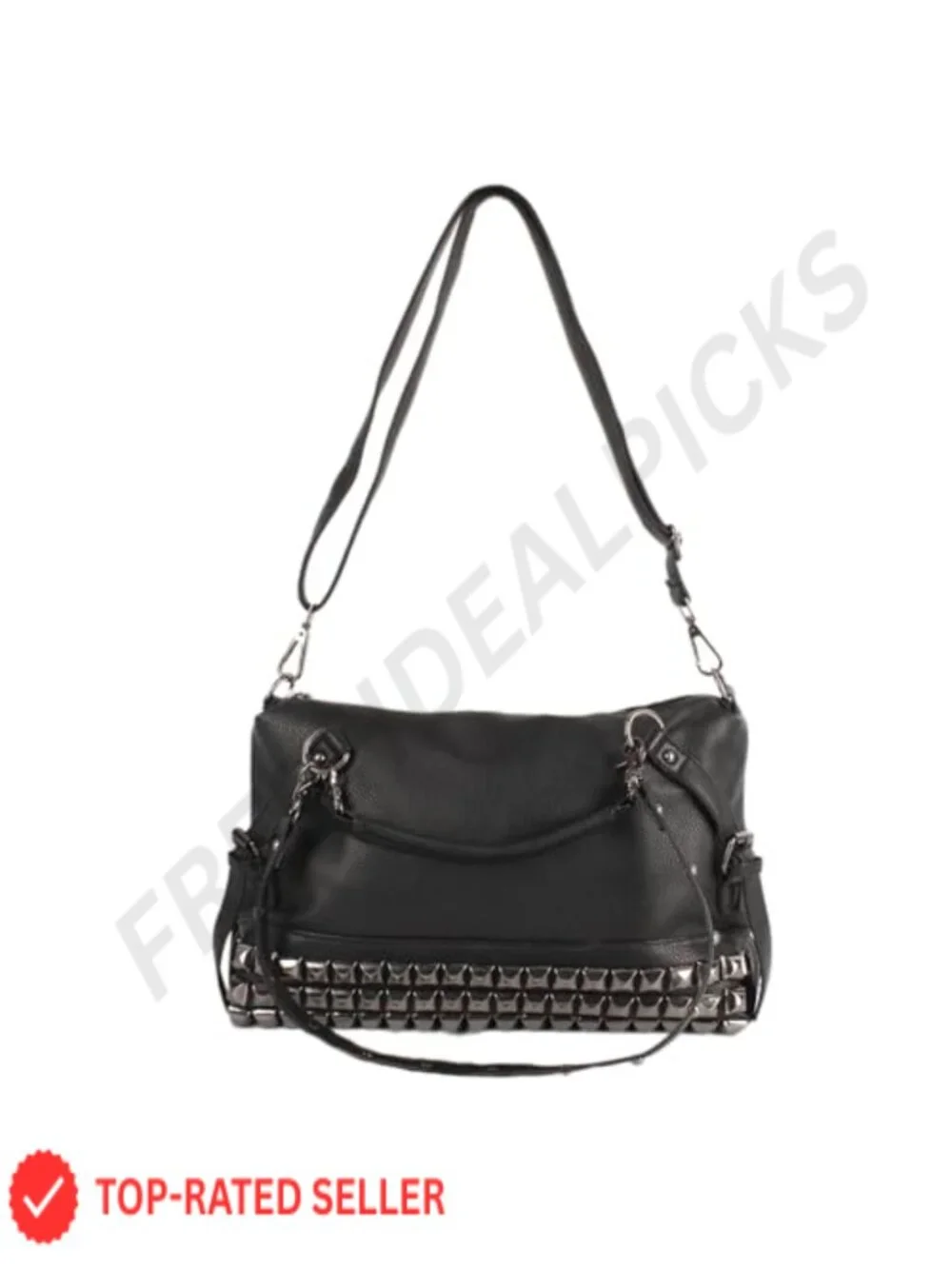 Women Punk Rivet Tote Satchel Handbags Large Capacity Studded Shoulder Bag